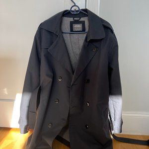 Burton London - Double Breasted Trench Coat (Navy, Large)